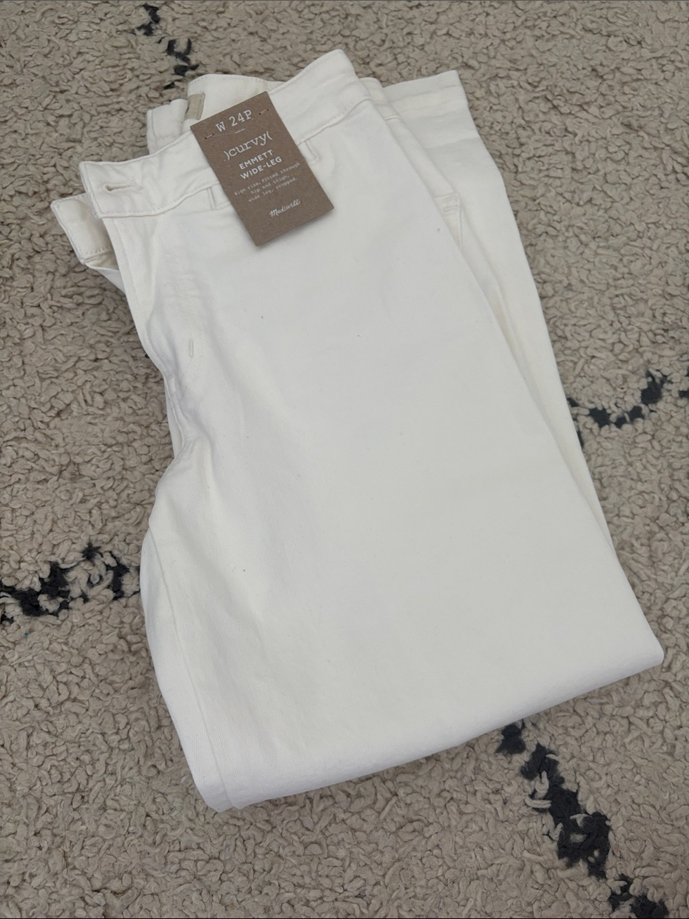 Madewell Off-White Emmett Wide-Leg Jeans